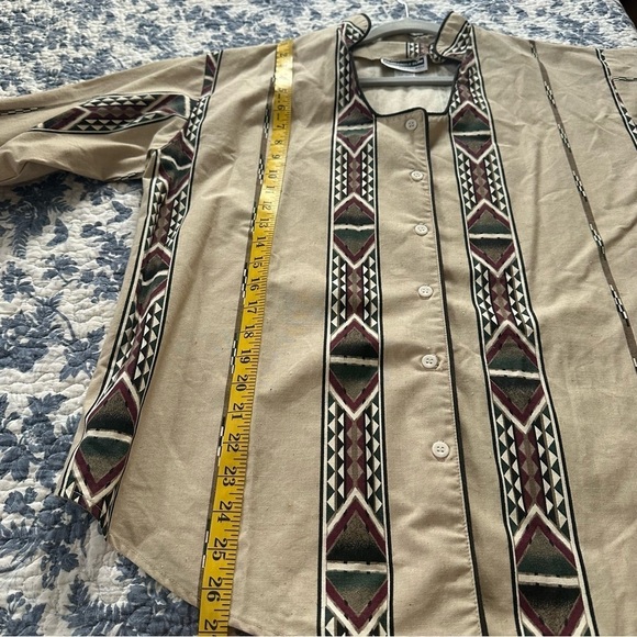 Panhandle Slim Shirt Vintage Western Aztec Brown & Tan Button Up Cotton Size XL - Picture 11 of 11